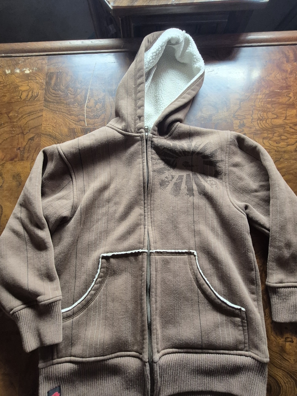 Tony Hawk Brown Sherpa-Lined Zip Hoodie